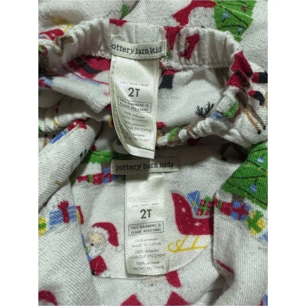 Pottery Barn Kids Flannel Novelty Printed Christmas Pajama Set